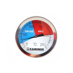 Termometru gratar Smoke&BBQ, otel, 0-250 grade Celsius, sonda, diametru 5cm