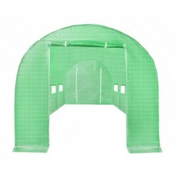 Folie protectie pentru solar de gradina, 12 ferestre laterale, 2 usi, 6x3x2m, verde