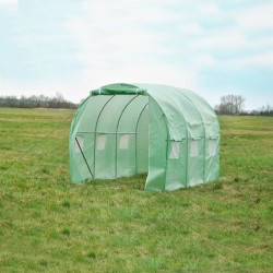 Solar tip tunel pentru gradina 4.5x3x2 m, ferestre, 2 intrari, sera 13.5 mp cadru otel
