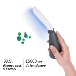 Sterilizator portabil cu lumina UVC, 2W, alimentare baterii, pliabil