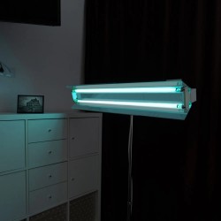 Lampa bactericida UVC portabila 2x30W, orientabila 140 grade, reflector, stativ 100-190 cm