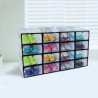 Set 10 cutii depozitare papuci, transparente, clapeta pentru inchidere, 21x31x12cm