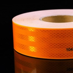 Banda reflectorizanta flexibila portocalie, autoadeziva, 5 cm x 1m, rezistenta la apa