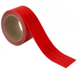 Banda reflectorizanta autoadeziva, pentru suprafete flexibile, lungime 1 m, culoare rosie