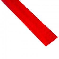 Banda reflectorizanta autoadeziva, pentru suprafete flexibile, lungime 1 m, culoare rosie