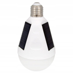 Bec solar portabil 12W, 26 LED-uri SMD, E27, 960 lumeni, carlig suspendare, camping, 700mAh, IP65