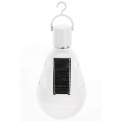 Bec solar portabil 12W, 26 LED-uri SMD, E27, 960 lumeni, carlig suspendare, camping, 700mAh, IP65