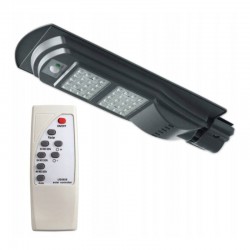 Lampa solara iluminat stradal, LED-uri SMD 40W, senzor miscare, control telecomanda, timer, 3 moduri