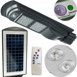 Lampa solara iluminat stradal, LED-uri SMD 40W, senzor miscare, control telecomanda, timer, 3 moduri