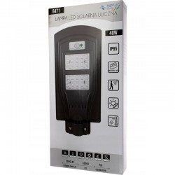 Lampa solara iluminat stradal, LED-uri SMD 40W, senzor miscare, control telecomanda, timer, 3 moduri