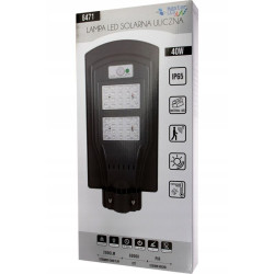 Lampa solara iluminat stradal, LED-uri SMD 40W, senzor miscare, control telecomanda, timer, 3 moduri