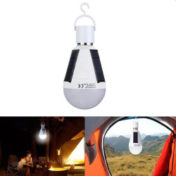Bec solar portabil 12W, 26 LED-uri SMD, E27, 960 lumeni, carlig suspendare, camping, 700mAh, IP65