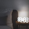 Ceas digital de birou, iluminat LED alb rece, afisaj mare, alarma, temperatura