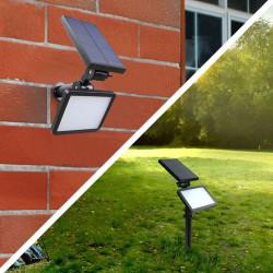 Reflector cu incarcare solara, 48 LED-uri SMD, 4 moduri, IP54, unghi reglabil 90 grade, 200lm