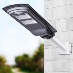 Lampa solara iluminat stradal, LED-uri SMD 40W, senzor miscare, control telecomanda, timer, 3 moduri
