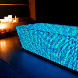 Mozaic fosforescent decorativ aqua, acrilic, efect glow in the dark, 27x30 cm