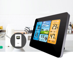 Statie meteo digitala wireless, senzor extern, ecran LCD, higrometru, ceas cu alarma, calendar