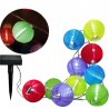 Ghirlanda lampioane solare LED, lungime 3 m, acumulator 300 mAh, exterior, multicolora