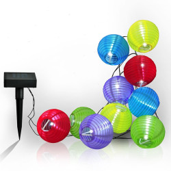Ghirlanda lampioane solare LED, lungime 3 m, acumulator 300 mAh, exterior, multicolora