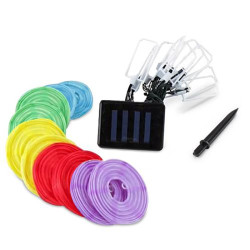 Ghirlanda lampioane solare LED, lungime 3 m, acumulator 300 mAh, exterior, multicolora