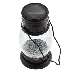 Felinar solar LED DIP, acumulator 600 mAh, aspect vintage, protectie IP44, maner suspendare