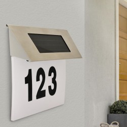 Numar casa iluminat LED SMD 5W, incarcare solara, 500 lm, alb rece, 18.5x19 cm, carcasa metal, IP44