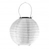 Lampion solar decorativ, iluminat LED alb rece, diametru 20 cm, protectie IP44, maner suspendare
