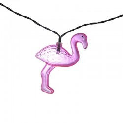Ghirlanda solara decorativa Flamingo, LED, 10 figurine 8x11 cm, lungime 1.8 m, roz, IP44, 2 moduri iluminare