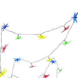 Ghirlanda solara decorativa, 20 libelule colorate, 2 moduri iluminare, exterior, lungime 4m