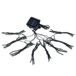 Ghirlanda solara umbrela, 72 LED-uri alb rece, 8 segmente cu lungime 1.45 m, 2 moduri iluminare, IP44, exterior