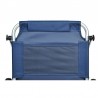 Sezlong pliabil cu umbrela, portabil pe roti, cadru aluminiu, tetiera, 115x62cm, albastru