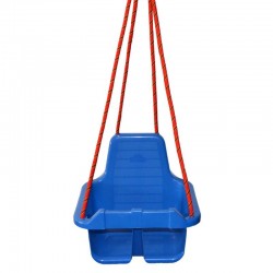 Leagan pentru copii, cu spatar, opritor picioare, 4 corzi 110cm, inele metalice