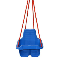 Leagan pentru copii, cu spatar, opritor picioare, 4 corzi 110cm, inele metalice