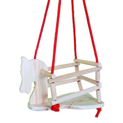 Leagan Ponei lemn integral, franghii suspendare solide, maxim 20 kg, 47x30x25 cm