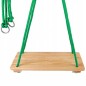 Leagan clasic pentru copii, dreptunghiular, lemn, franghie suspendare, 49.5x22x5cm