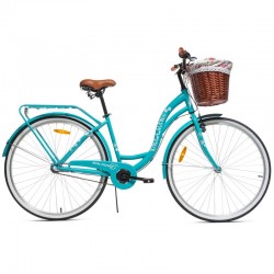 Bicicleta dama MalTrack Dreamer, 28 inch, cadru otel 18 inch, 6 viteze, cos ratan, fara bara