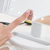 Oglinda cosmetica LED, rotativa, iluminare reglabila, zoom 2x si 3x, alimentare USB si baterii, alba