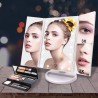 Oglinda cosmetica LED, rotativa, iluminare reglabila, zoom 2x si 3x, alimentare USB si baterii, alba