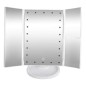 Oglinda cosmetica LED, rotativa, iluminare reglabila, zoom 2x si 3x, alimentare USB si baterii, alba Oglinda cosmetica LED, rotativa, iluminare reglabila, zoom 2x si 3x, alimentare USB si baterii, alba