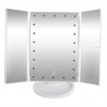 Oglinda cosmetica LED, rotativa, iluminare reglabila, zoom 2x si 3x, alimentare USB si baterii, alba