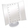 Oglinda cosmetica LED, rotativa, iluminare reglabila, zoom 2x si 3x, alimentare USB si baterii, alba