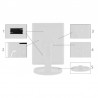 Oglinda cosmetica LED, rotativa, iluminare reglabila, zoom 2x si 3x, alimentare USB si baterii, alba