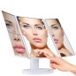 Oglinda cosmetica LED, rotativa, iluminare reglabila, zoom 2x si 3x, alimentare USB si baterii, alba Oglinda cosmetica LED, rotativa, iluminare reglabila, zoom 2x si 3x, alimentare USB si baterii, alba