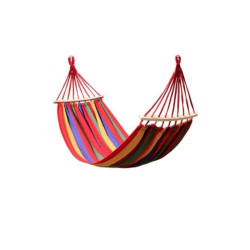 Hamac o persoana, dimensiuni 83x200 cm, sustinere cu bare de lemn, sac depozitare, maxim 150 kg