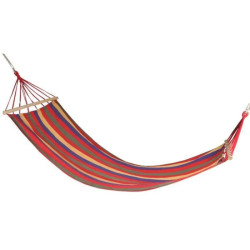 Hamac o persoana, dimensiuni 83x200 cm, sustinere cu bare de lemn, sac depozitare, maxim 150 kg