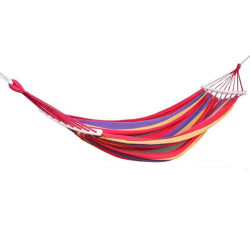 Hamac o persoana, dimensiuni 83x200 cm, sustinere cu bare de lemn, sac depozitare, maxim 150 kg