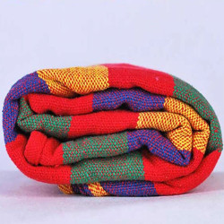 Hamac single, 85x195 cm, din bumbac dens, husa depozitare, maxim 120 kg, multicolor