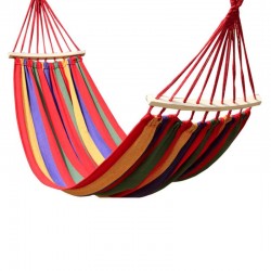 Hamac dublu cu tija din lemn, 160x180, sac de depozitare, bumbac, capacitate 200 kg