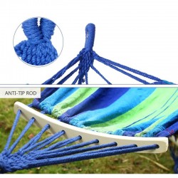 Hamac dublu, 160x180 cm, tije sustinere lemn, material bumbac, maxim 2 persoane 200 kg