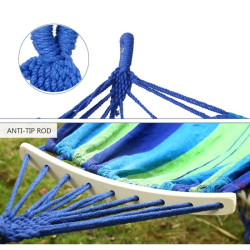 Hamac dublu, 160x180 cm, tije sustinere lemn, material bumbac, maxim 2 persoane 200 kg